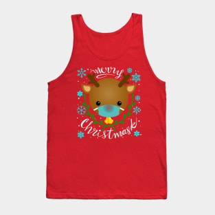 MERRY CHRISTMASK - Reindeer design Tank Top